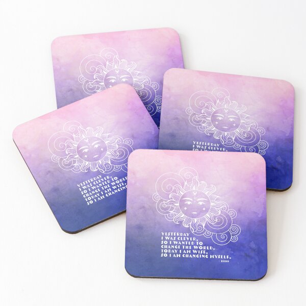 Item preview, Cosmic Aesthetic Rumi Quote on Watercolor - Yesterday I was Clever, So I Wanted to Change the World designed and sold by Trish Dish.