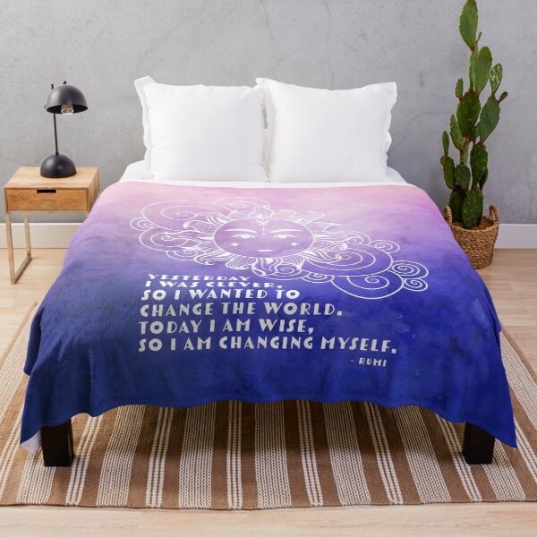 Item preview, Cosmic Aesthetic Rumi Quote on Watercolor - Yesterday I was Clever, So I Wanted to Change the World designed and sold by Trish Dish.