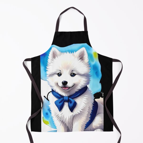 Item preview, Fluffy Wonder - Adorable Baby Samoyed Watercolor - Light Blue Background designed and sold by Mechanical-Artt.
