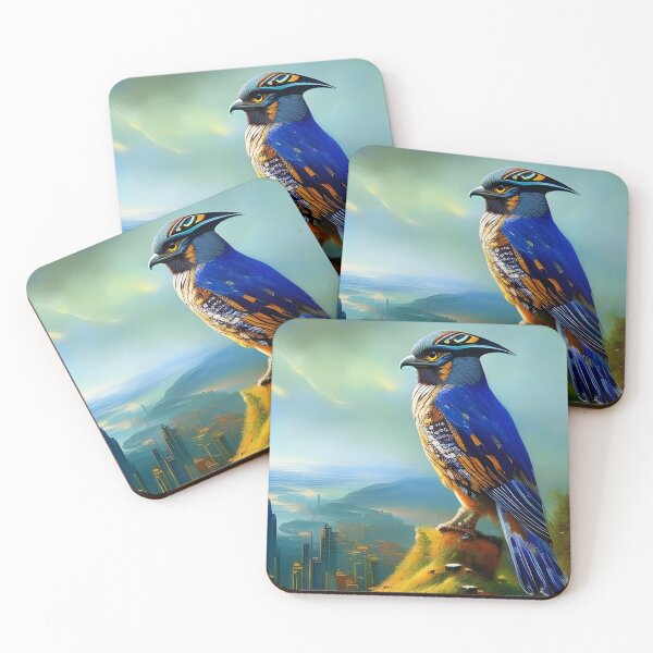 Item preview, Blue Cyberpunk Owl, impasto, Ai Generated Art  designed and sold by ACC .