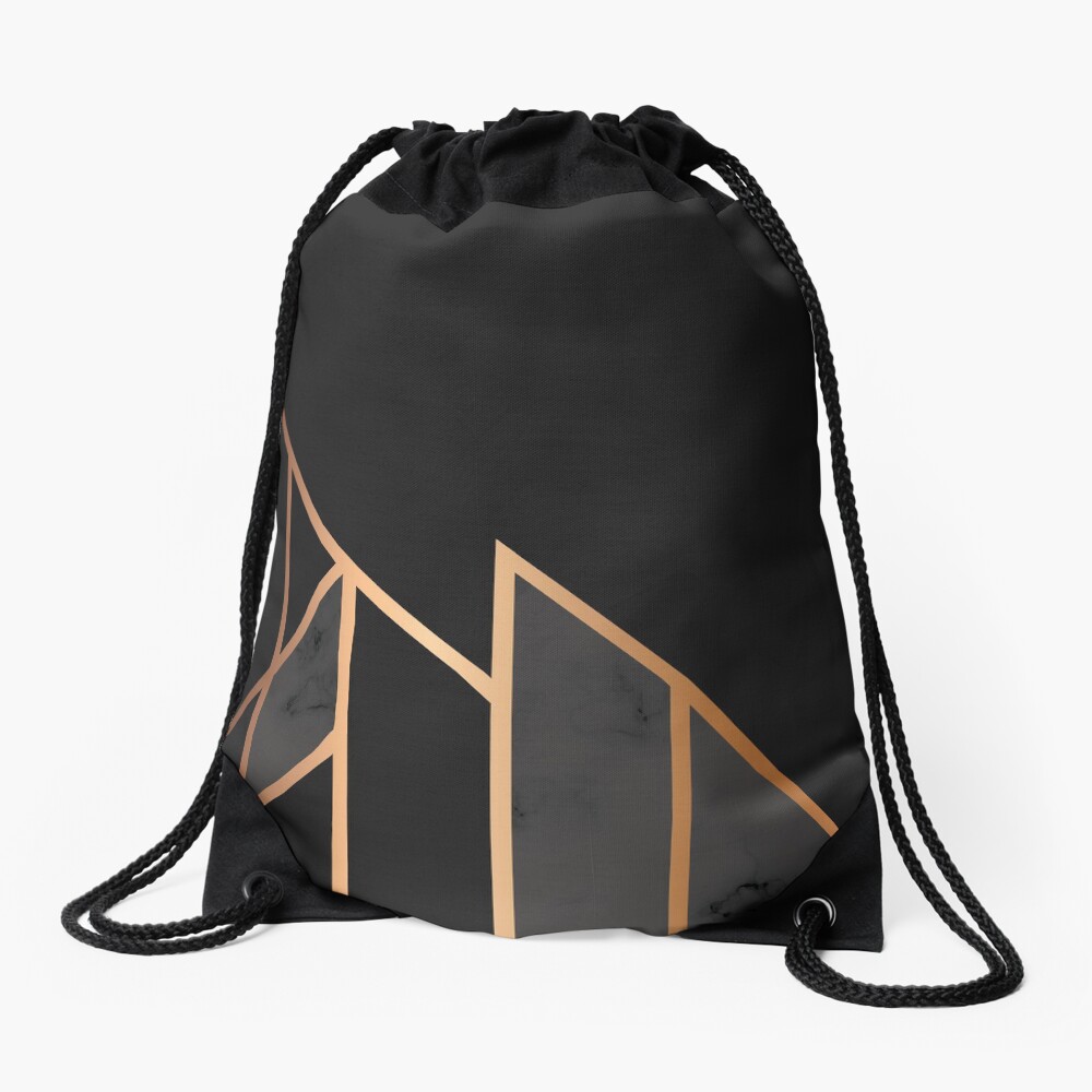 Black & Gold 035 Drawstring Bag