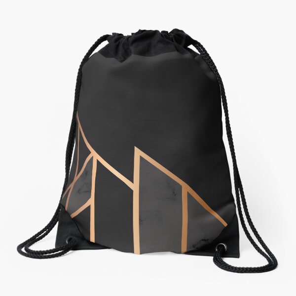 Black & Gold 035 Drawstring Bag