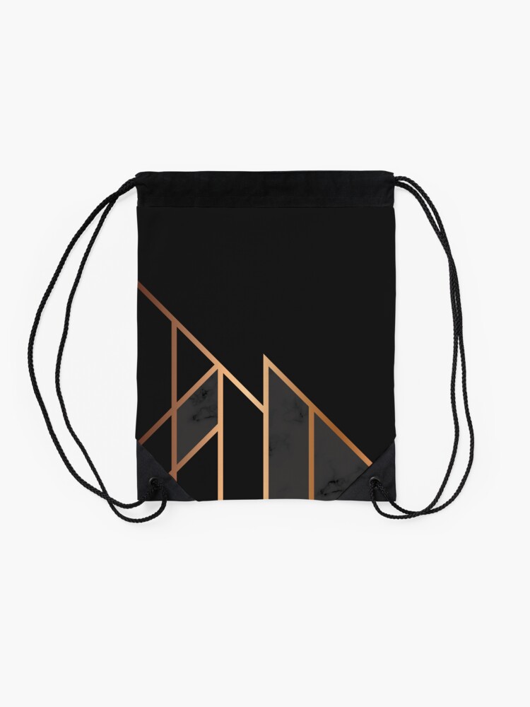 Alternate view of Black & Gold 035 Drawstring Bag