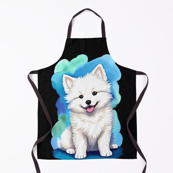 Item preview, Cloudlike Cuteness - Baby Samoyed Watercolor - Light Blue Background designed and sold by Mechanical-Artt.