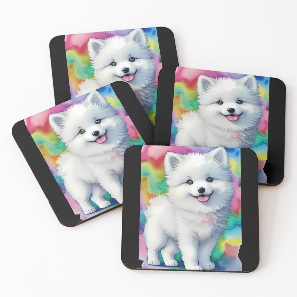 Item preview, Winter Whispers - Baby Samoyed Puppy Watercolor - Rainbow designed and sold by Mechanical-Artt.