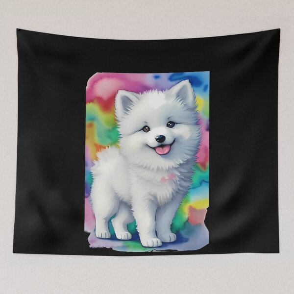 Item preview, Winter Whispers - Baby Samoyed Puppy Watercolor - Rainbow designed and sold by Mechanical-Artt.