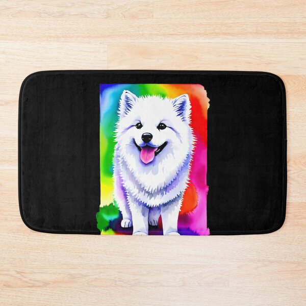 Item preview, Angel in Fur - Baby Samoyed Dog Watercolor - Rainbow designed and sold by Mechanical-Artt.