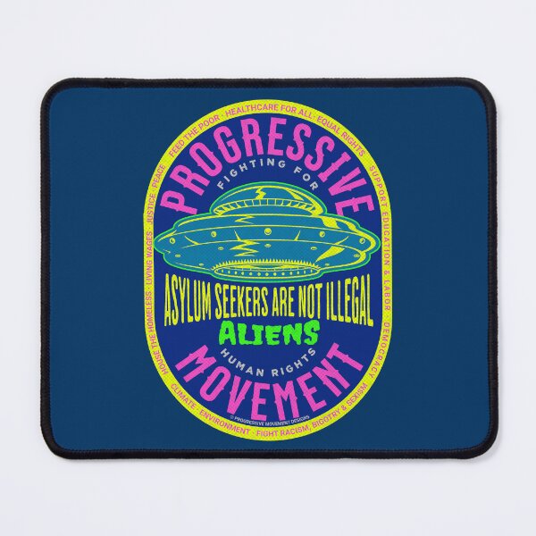 Item preview, PMD01010 Progressive Movement Designs UFO Aliens snarky dark humor protest design shows support for democracy immigrants and asylum seekers for Progressives Democrats and Independents designed and sold by ProgressiveLeft.