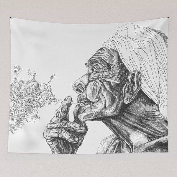 Item preview, Geometric Black and White Indian Smoker designed and sold by laramesanza.