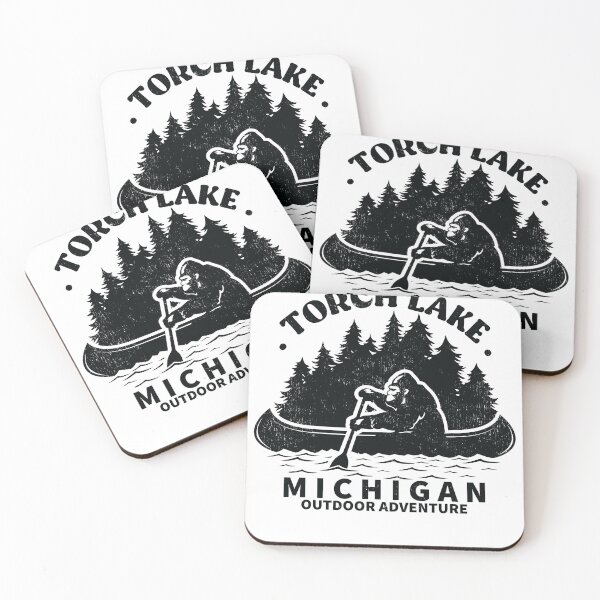 Item preview, Torch lake michigan funny bigfoot kayaking designed and sold by nubiguru.
