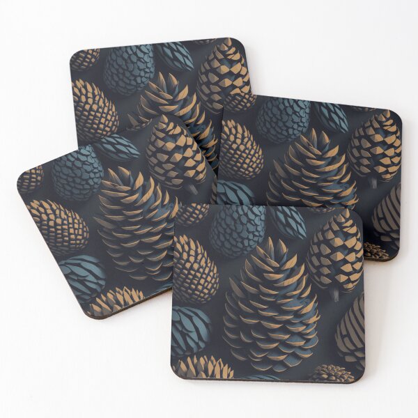 Item preview, Natural Low Poly Pinecone Design Pattern Print  designed and sold by randomtdesigns.