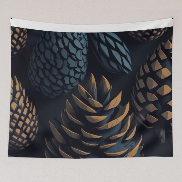 Item preview, Natural Low Poly Pinecone Design Pattern Print  designed and sold by randomtdesigns.