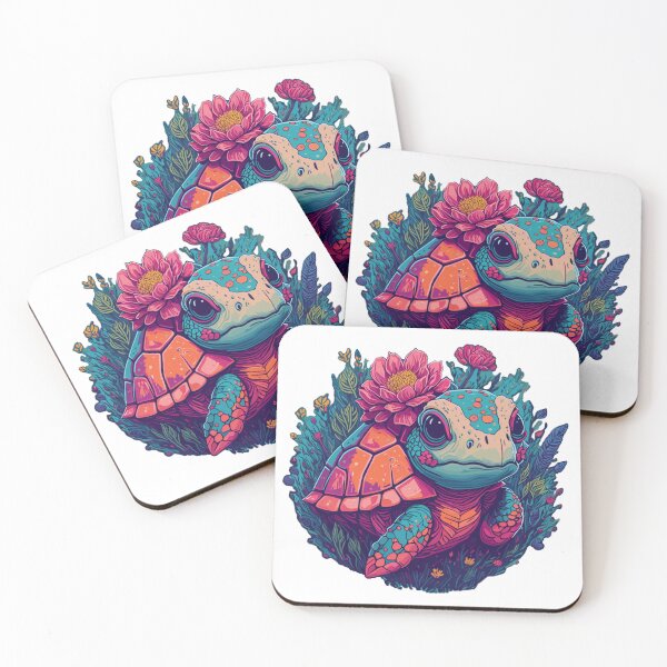 Item preview, Cute Turtle with Flowers designed and sold by FocusChillax.