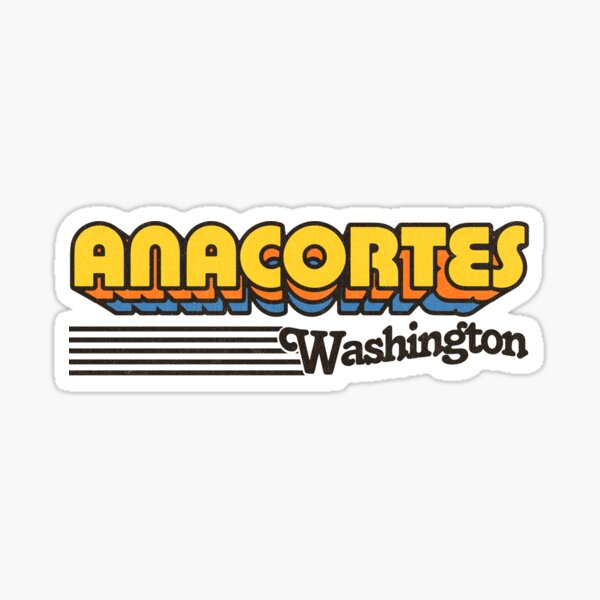 Aperçu de l'œuvre Anacortes, Washington | Rayures rétro créée et vendue par retroready.