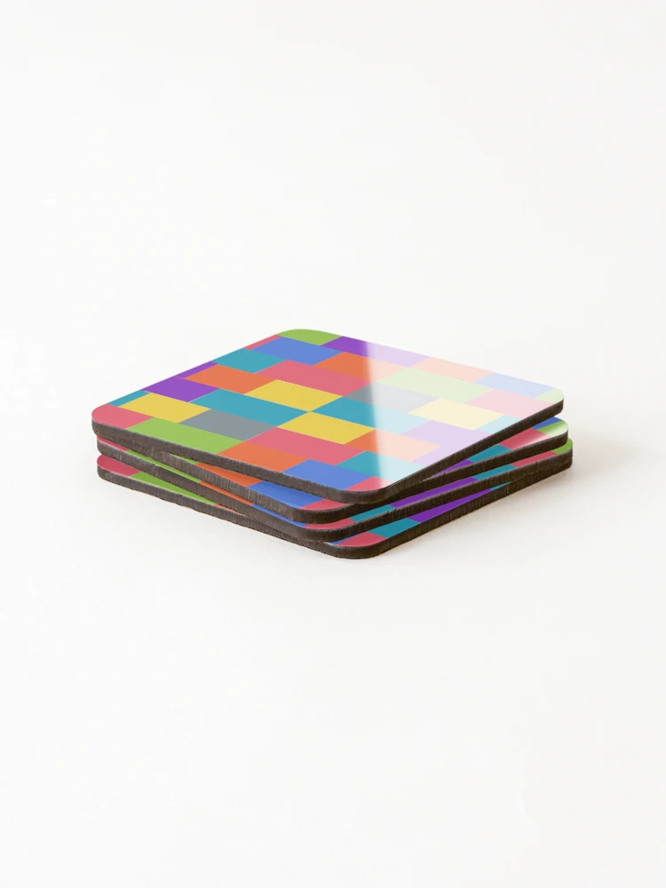 Thumbnail 4 of 5, Coasters (Set of 4), Colorful Square pattern designed and sold by Rajasekar.