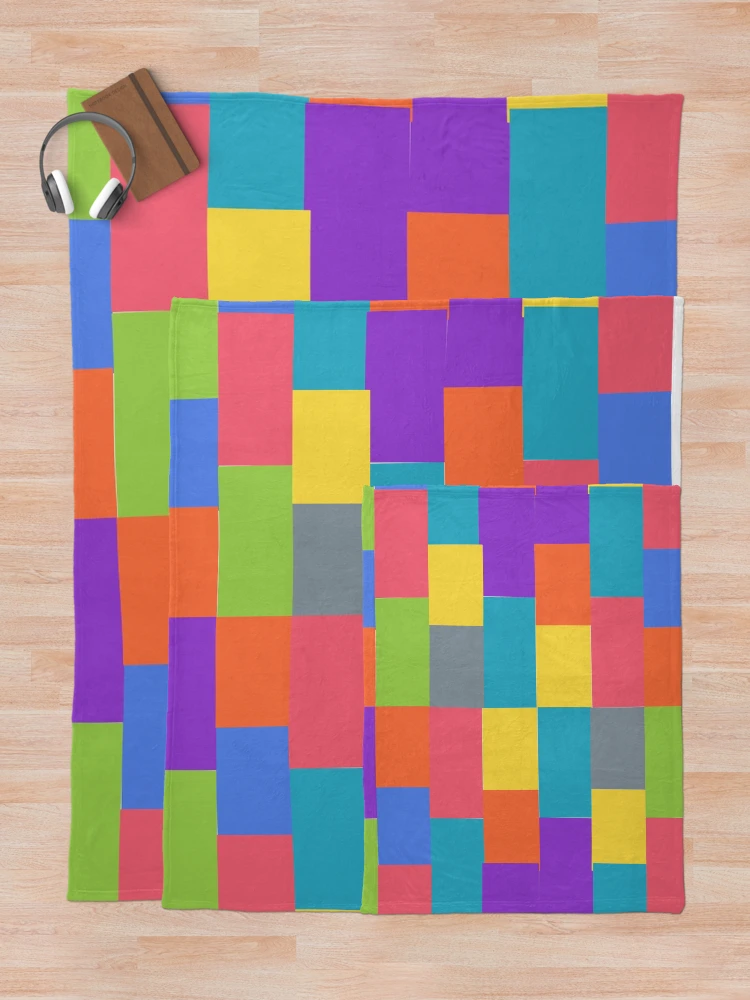 Thumbnail 5 of 6, Throw Blanket, Colorful Square pattern designed and sold by Rajasekar.