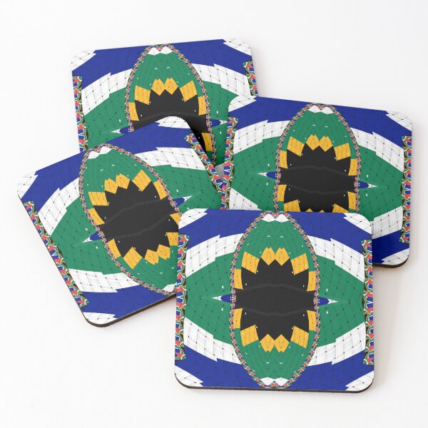 Item preview, Attractive original abstract geometric artwork, inspired by the South African flag in a vintage style. designed and sold by Ralek.