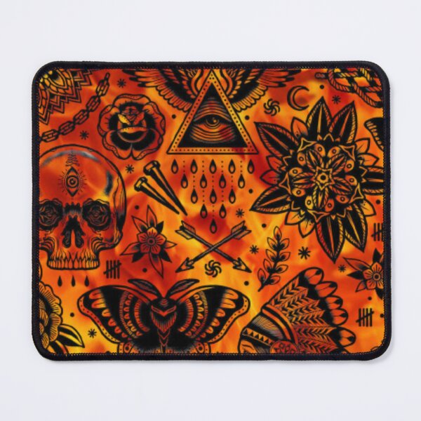 Item preview, Egypt Eye Pyramid / Skull Over Real Flames Pattern designed and sold by Profitrip.