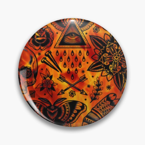 Item preview, Egypt Eye Pyramid / Skull Over Real Flames Pattern designed and sold by Profitrip.