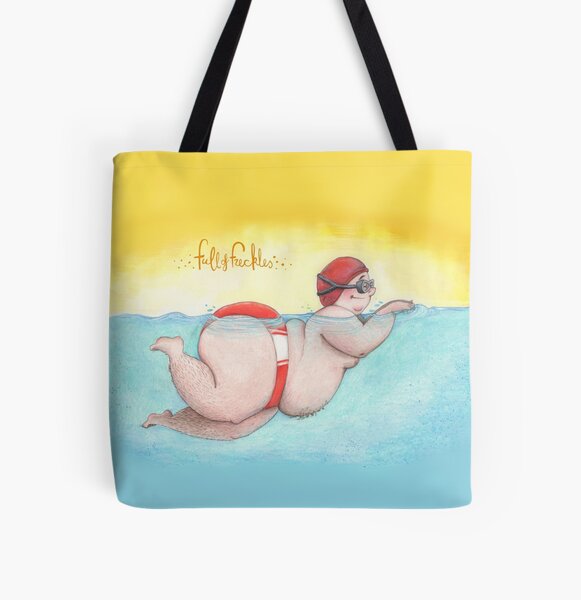 Swimming All Over Print Tote Bag