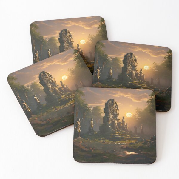 Item preview, Timeless Echoes - Serene Realm of Forgotten Ruins Wall Art designed and sold by MystiCanvas.