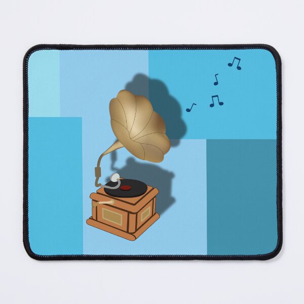 Item preview, Design of an old gramophone with background in blue tones designed and sold by Martapp.