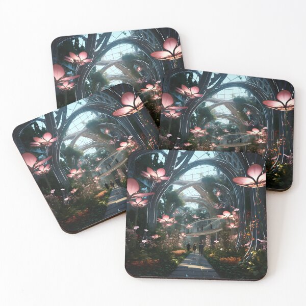 Item preview, Techno-Nature Symphony - Futuristic Garden Wall Art designed and sold by MystiCanvas.