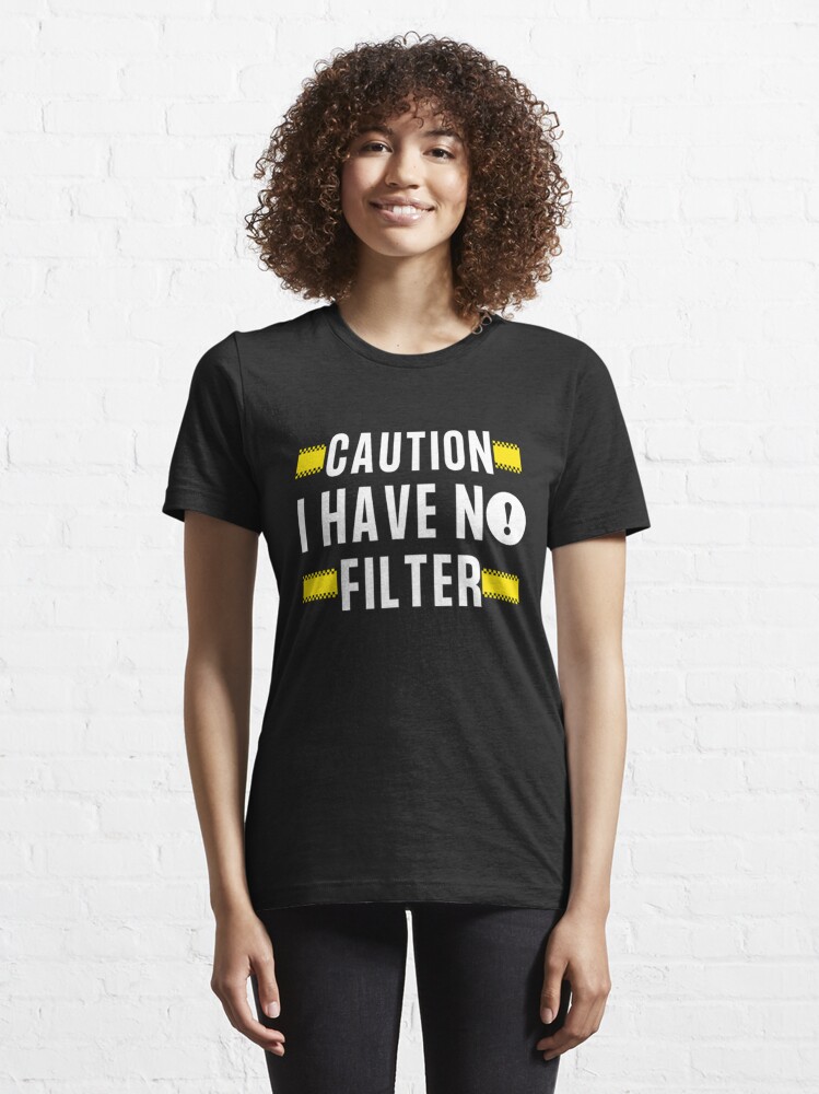 LoveMyTeeShop Caution I Have No Filter Tshirt. Adult Humor Tshirt. Funny Tshirt. Adult XL / Heather Red