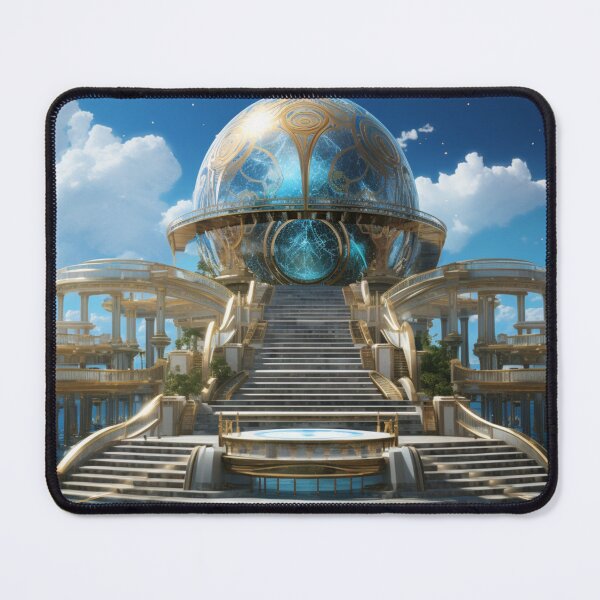 Item preview, A gold dome surrounded by steps in the ocean designed and sold by isBotStore.