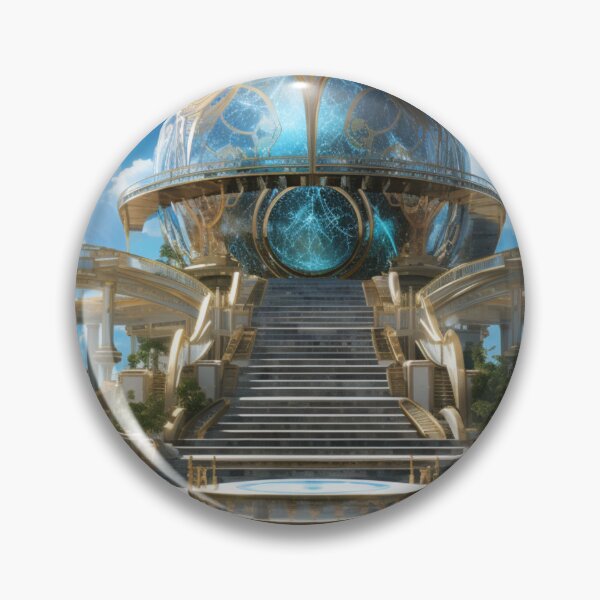 Item preview, A gold dome surrounded by steps in the ocean designed and sold by isBotStore.