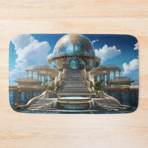 Item preview, A gold dome surrounded by steps in the ocean designed and sold by isBotStore.