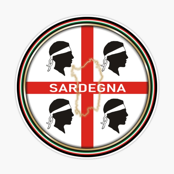 6x Sardinien Flaggen Aufkleber - Wetterfeste Vinyl Sticker 40mm