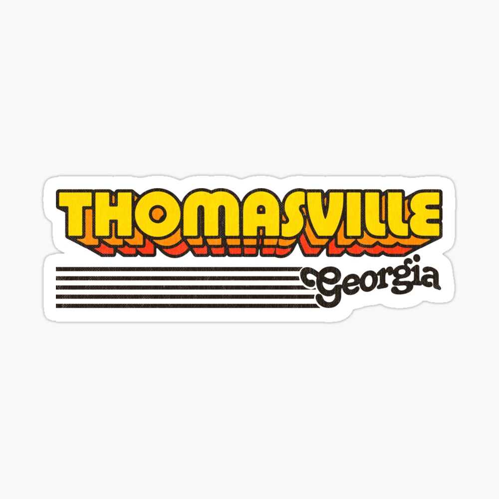 Thomasville, Georgia | Retro Stripes Sticker