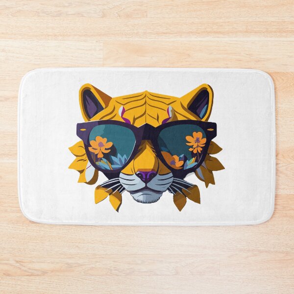 Item preview, Cool Tiger with Sunglasses and Flowers designed and sold by ancient-times.