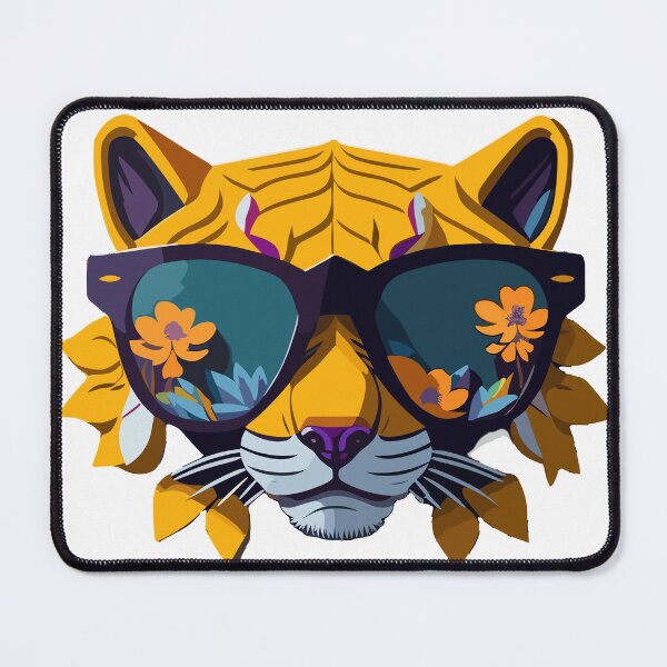 Item preview, Cool Tiger with Sunglasses and Flowers designed and sold by ancient-times.