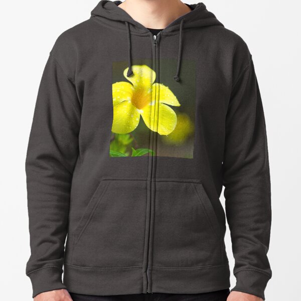 Yellow flower Zipped Hoodie