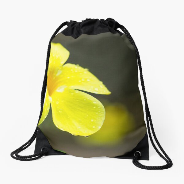 Yellow flower Drawstring Bag