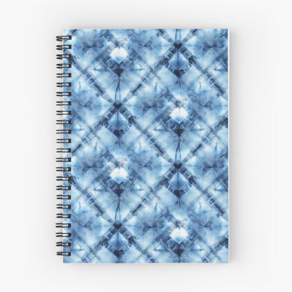 Item preview, Seamless tie-dye pattern of indigo color on white silk designed and sold by lamarmarina.