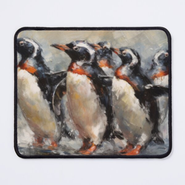 Item preview, Beautiful Oil painting of synchronized penguins designed and sold by SPECTRA005.