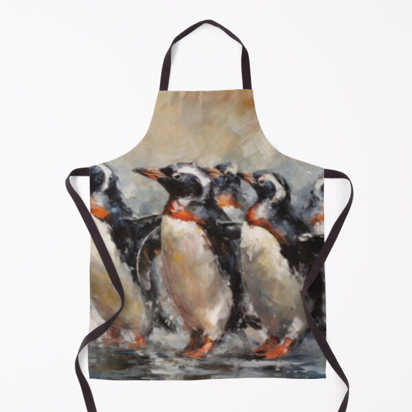 Item preview, Beautiful Oil painting of synchronized penguins designed and sold by SPECTRA005.
