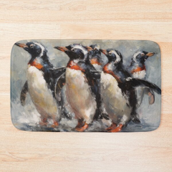 Item preview, Beautiful Oil painting of synchronized penguins designed and sold by SPECTRA005.