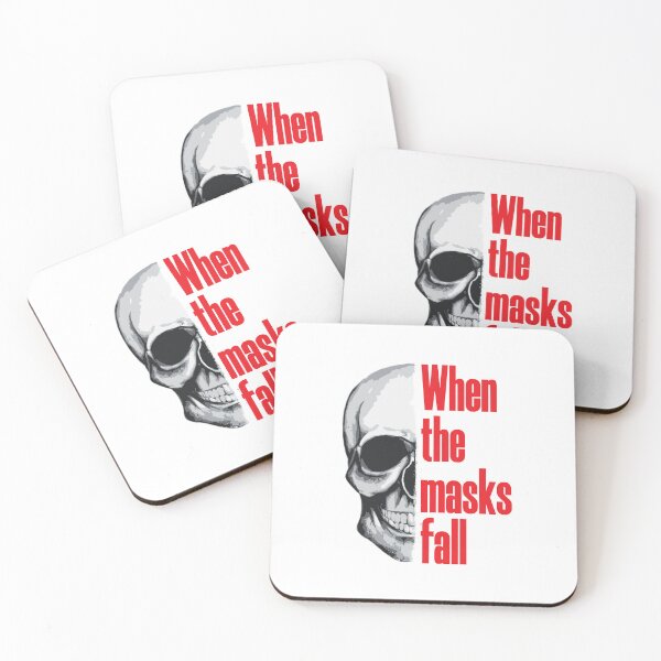 Item preview, "When the masks fall" skull and typographic design designed and sold by jfcreations.