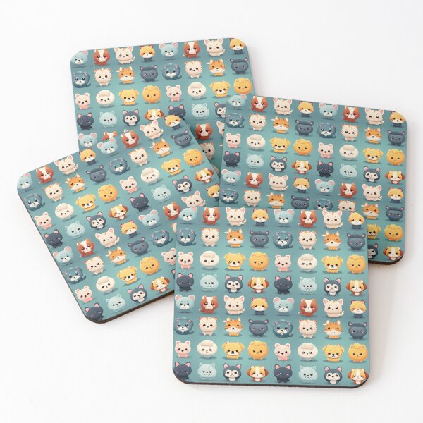 Item preview, Fluffy cute animals, repeating pattern designed and sold by VisionaryCorner.