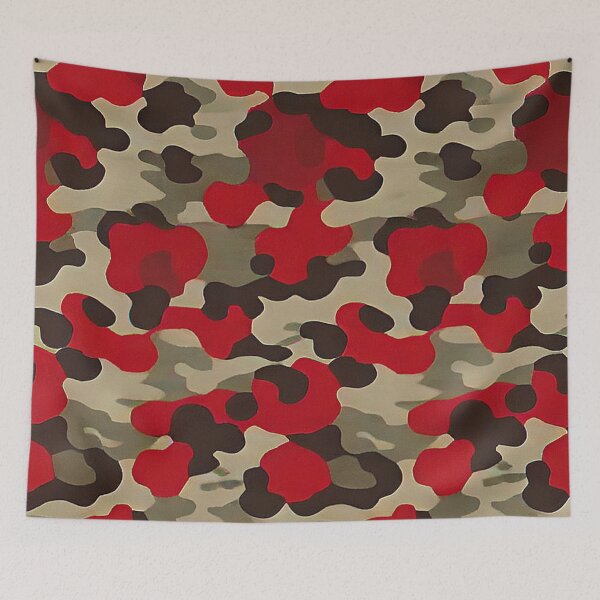 Item preview, Dynamic camouflage: camouflage patterns in dark red, light and dark brown, beige designed and sold by Minpadesign.