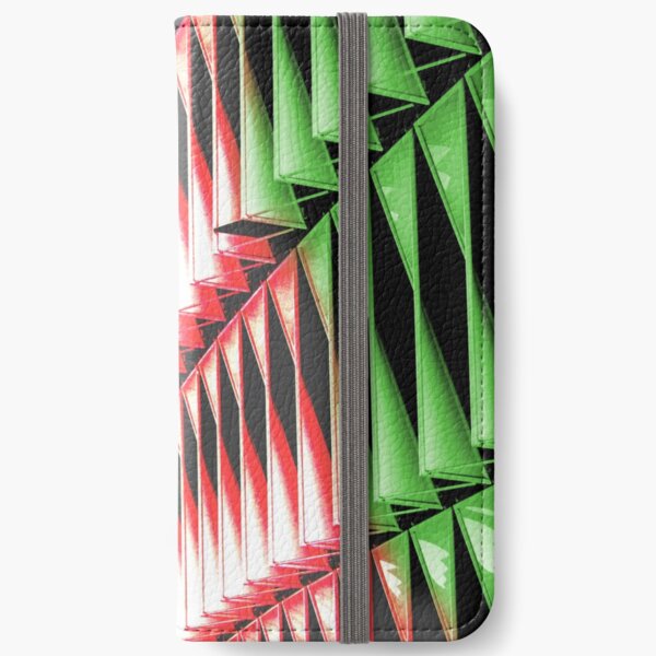 Red green white abstract structure iPhone Wallet