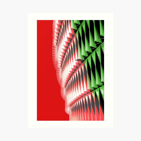 Red green white abstract structure Art Print