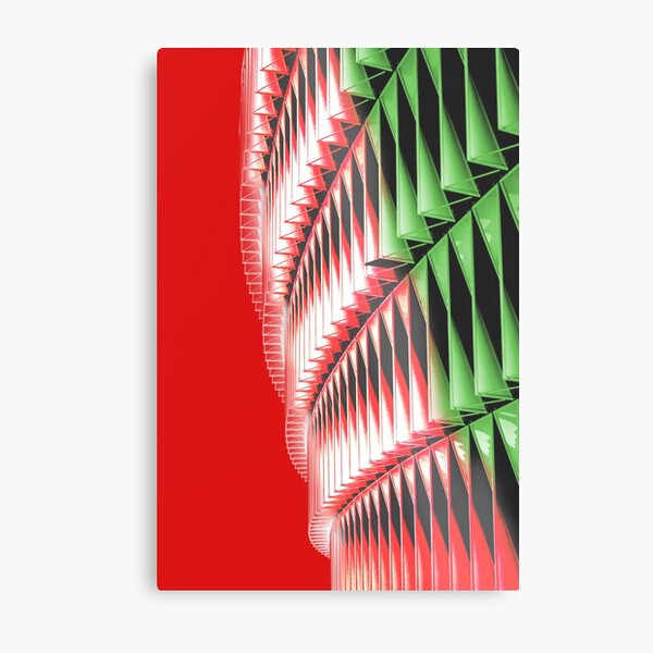 Red green white abstract structure Metal Print