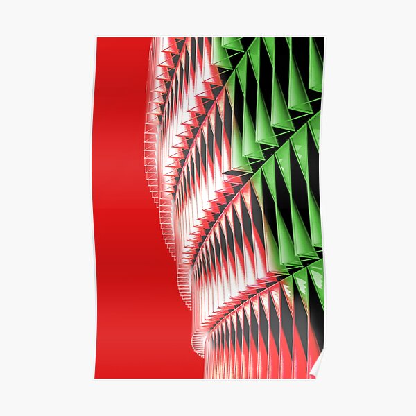 Red green white abstract structure Poster