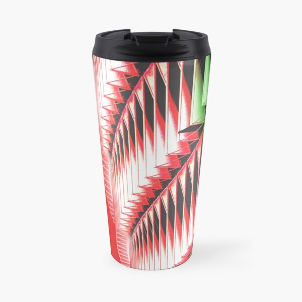 Red green white abstract structure Travel Mug