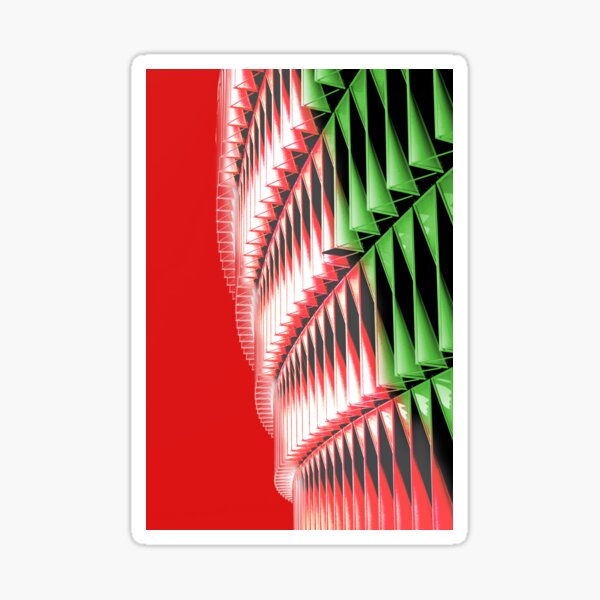 Red green white abstract structure Sticker